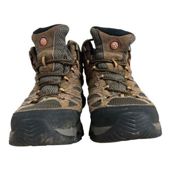 Merrell Moab 3 Men Brown Mid Waterproof Vibram Shoes Size 8W Hiking Boot Leather - Picture 3 of 11